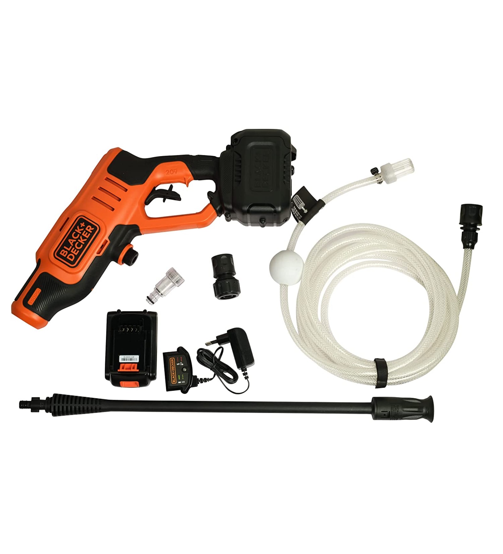 Cordless High Pressure Washer Water Jet Cleaner 18V 2.0Ah In Orange Colour, BCPC20D1