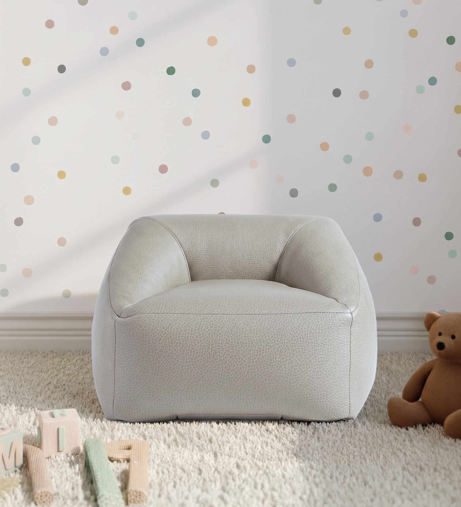 Corduroy Boucle Kids Sofa In Sand Beige Colour Corduroy Boucle Kids Sofa In Sand Beige Colour
