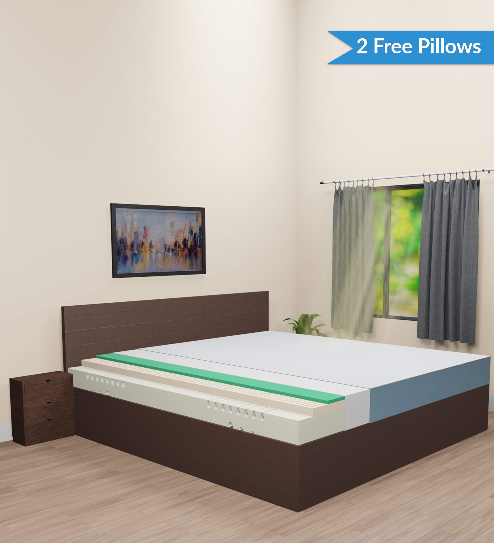 Buy LatexCore Support With PinCore Hole Orthopedic 8 Inch King Size