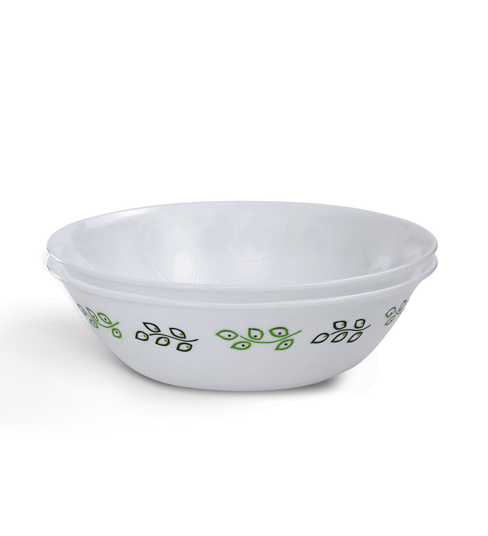 Buy Corelle India Impressions Neo Leaf White and Green Vitrelle Glass