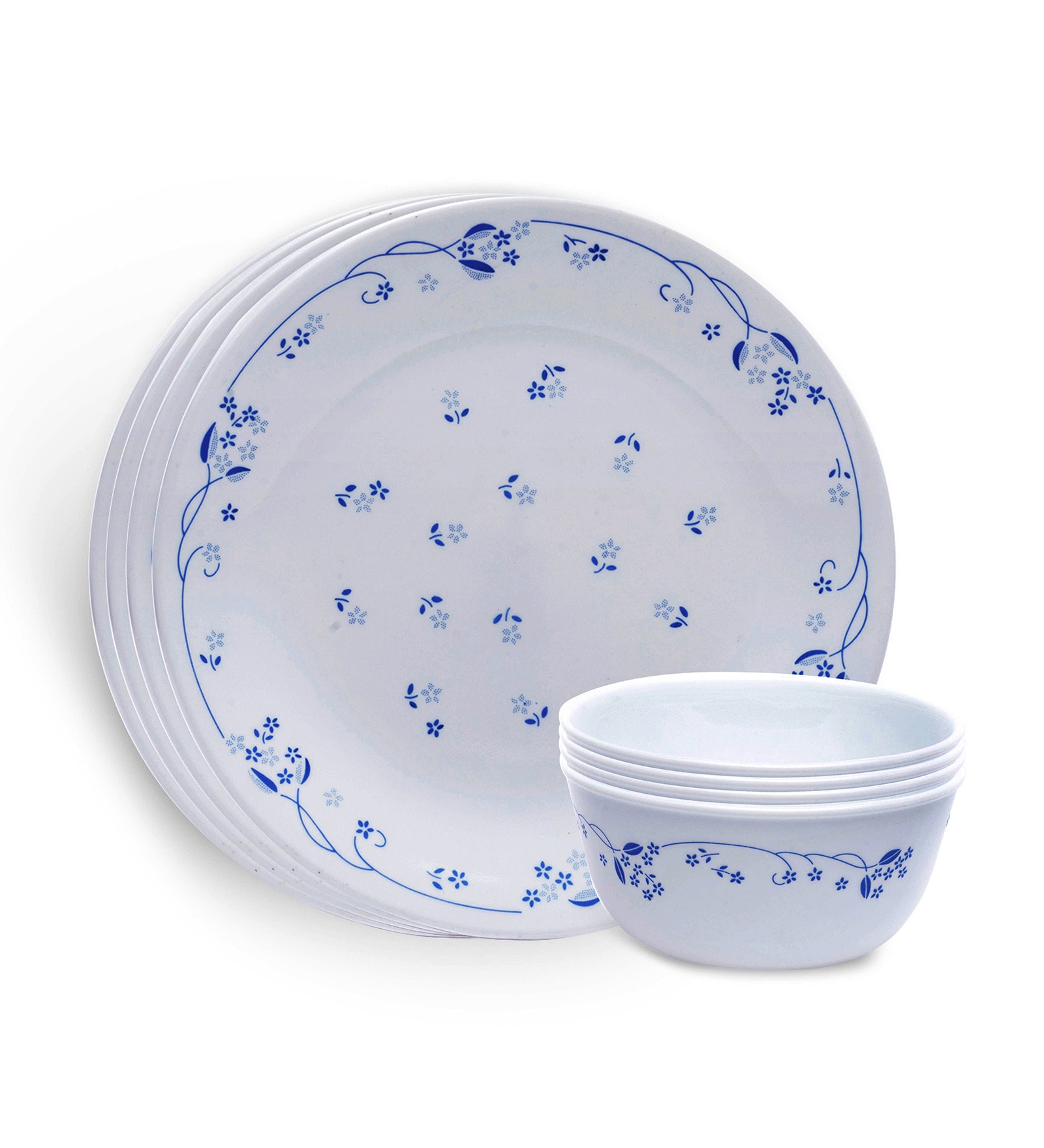 Buy Corelle Livingware Provincial White and Blue Vitrelle Glass 8piece