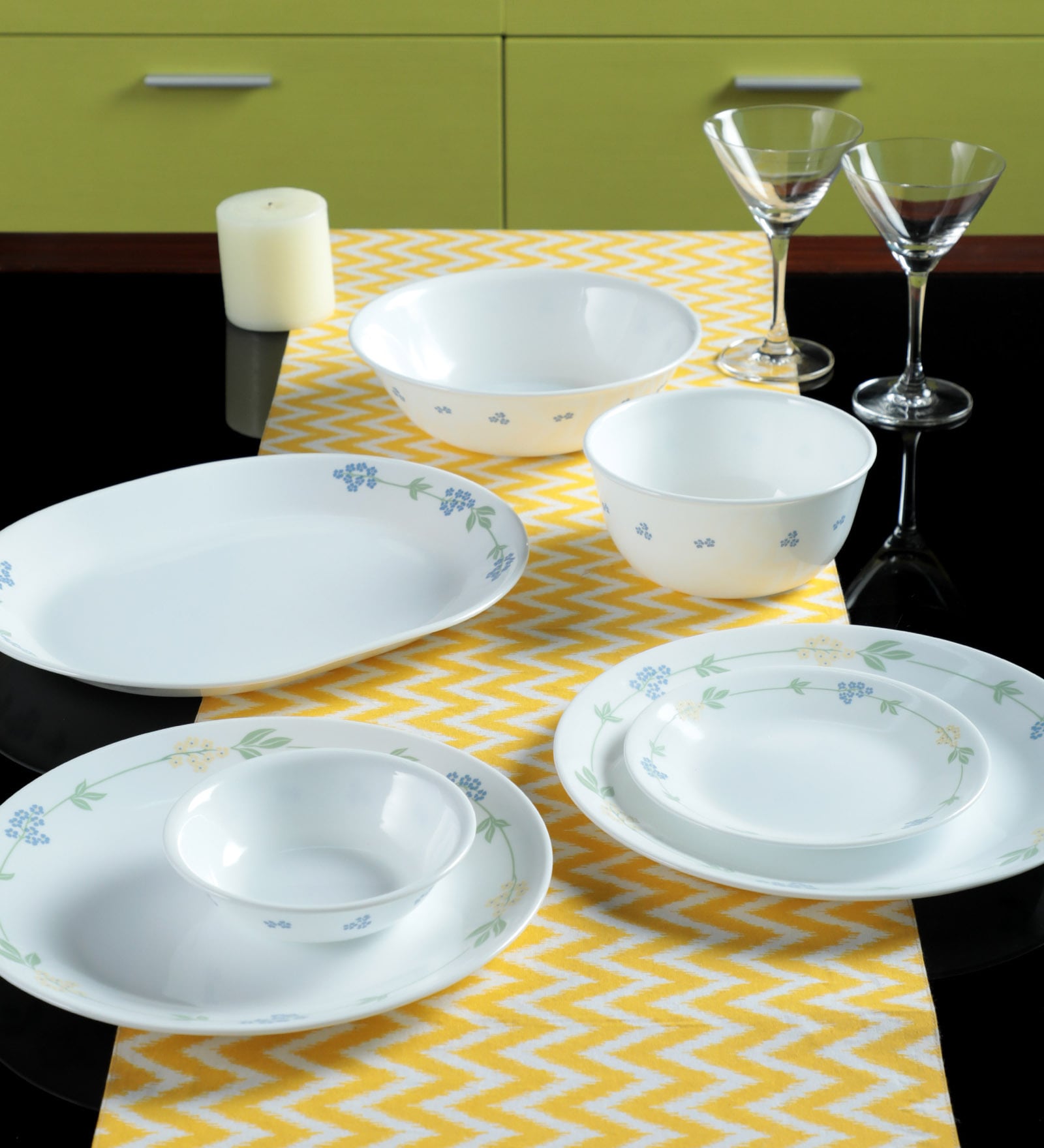 Buy Corelle Vitrelle Glass Dinner Combos Set Of 21 Online Opalware Dinner Sets Dinner Sets 1976