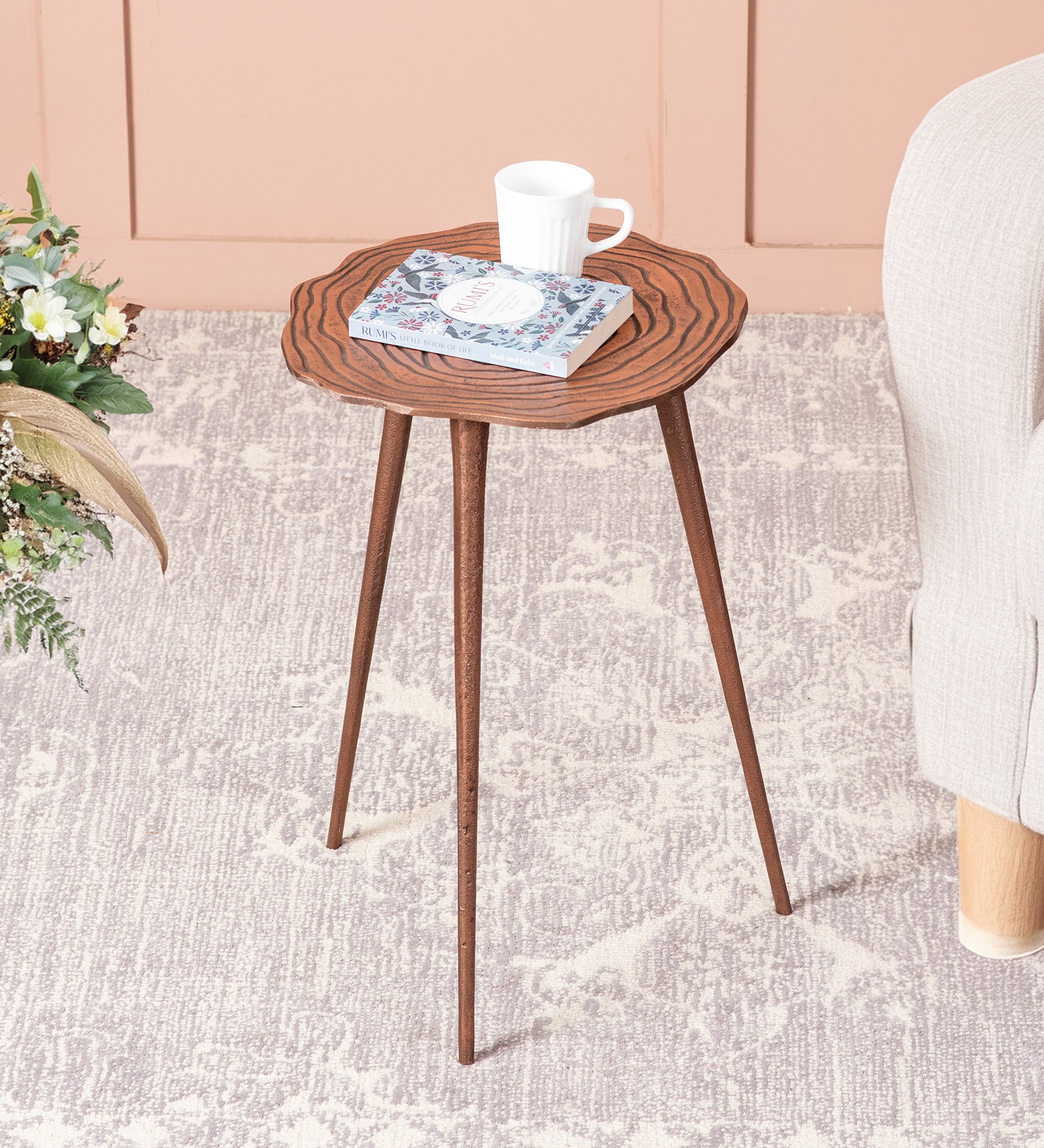 Cosmo Metal End Tables in Copper Color