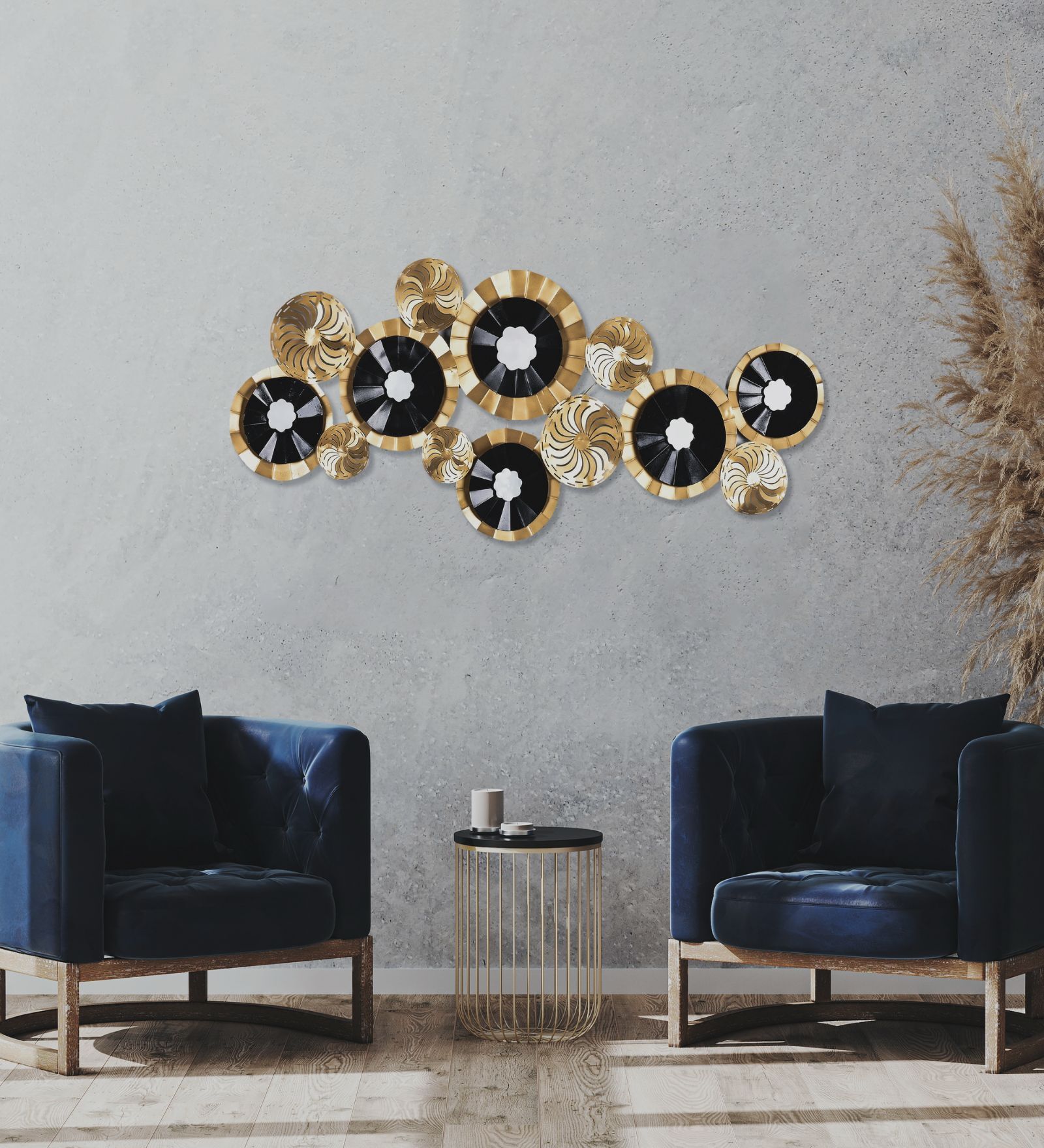 Cosmopolitan Black & Gold Iron Wall Art