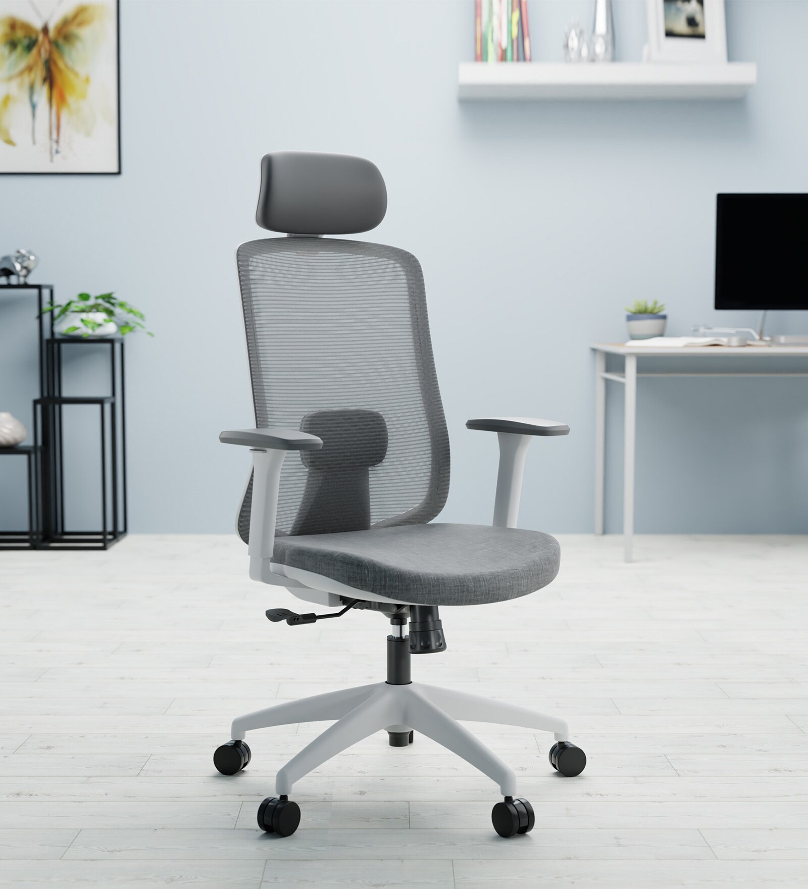 Buy Cosmos Breathable Mesh Office Chair In Grey Colour at 50% OFF by ...