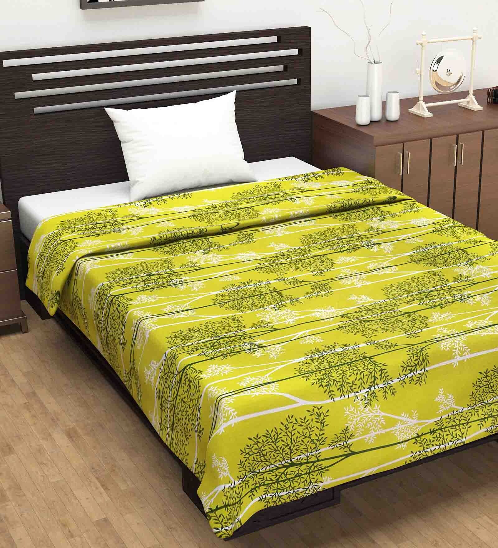 Green Floral Cotton 120 GSM Single Bed Dohar