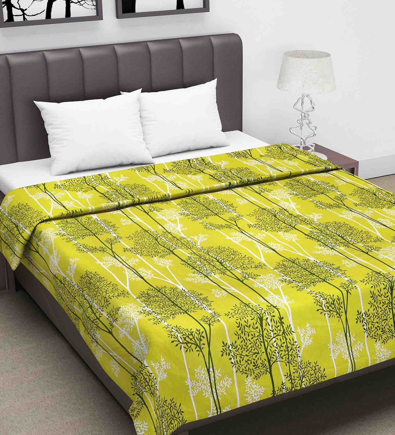 Yellow Floral 120 GSM Double Bed Dohar