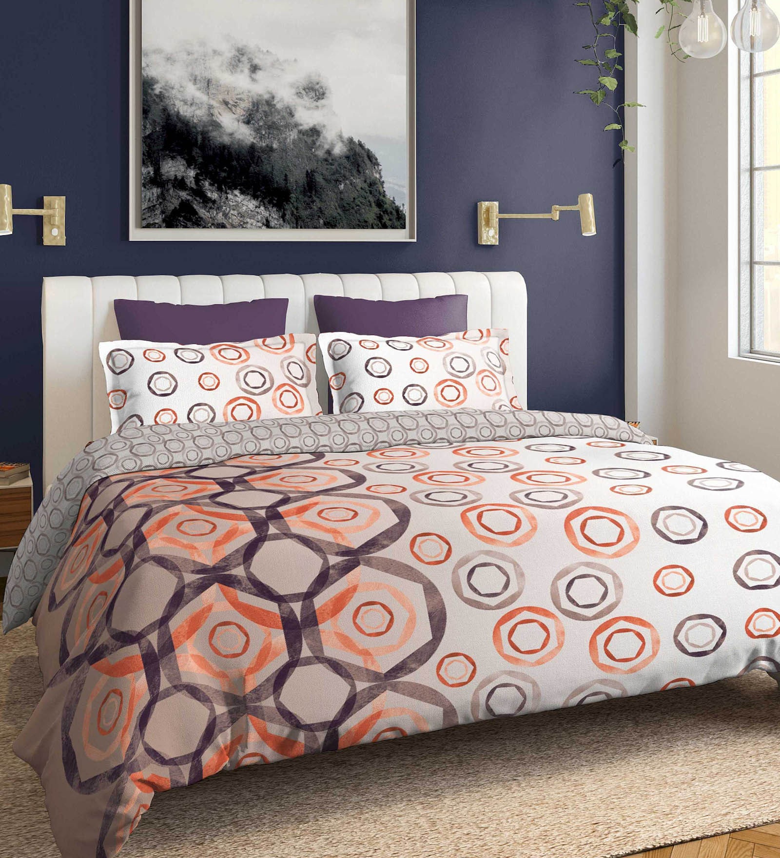 Cotton 150TC Double Bedsheet With 2 Pillow Covers