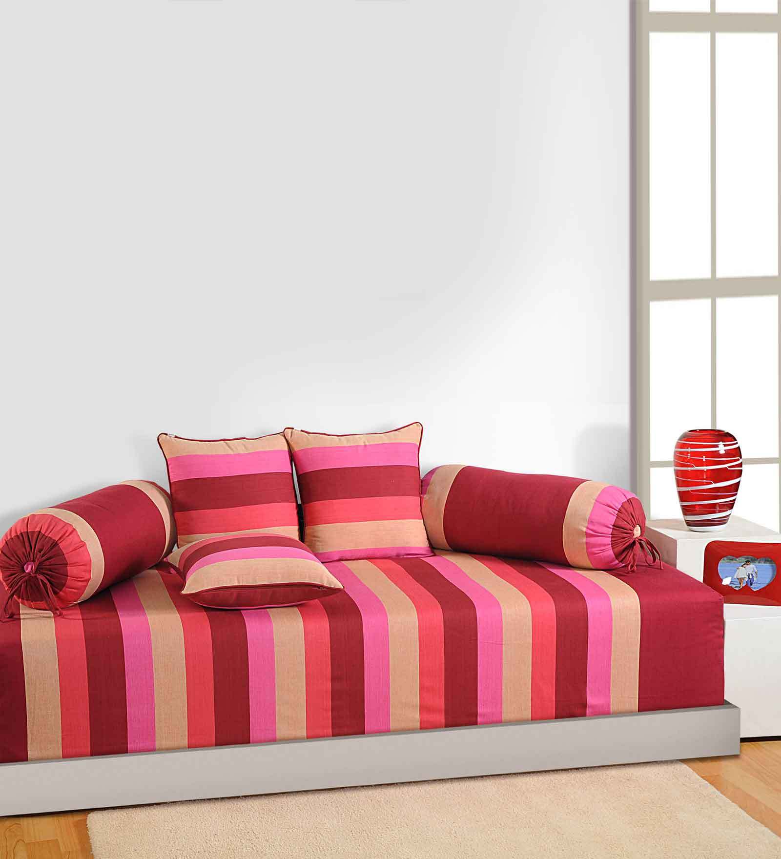 Cotton 180 TC 6 Piece Diwan Set