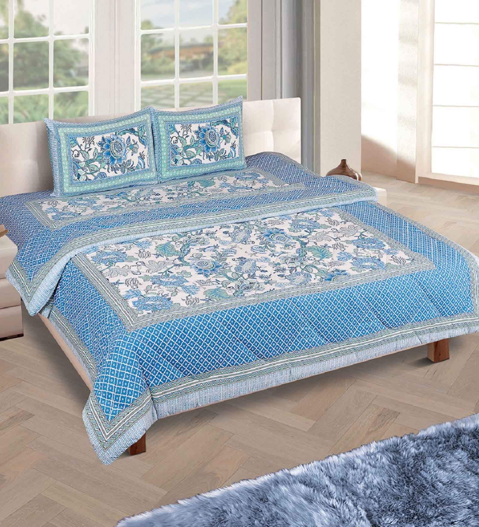 Buy Cotton 200 TC King Size Bed Sheet With 2 Pillow Covers by Romee at 72 OFF by Romee Pepperfry