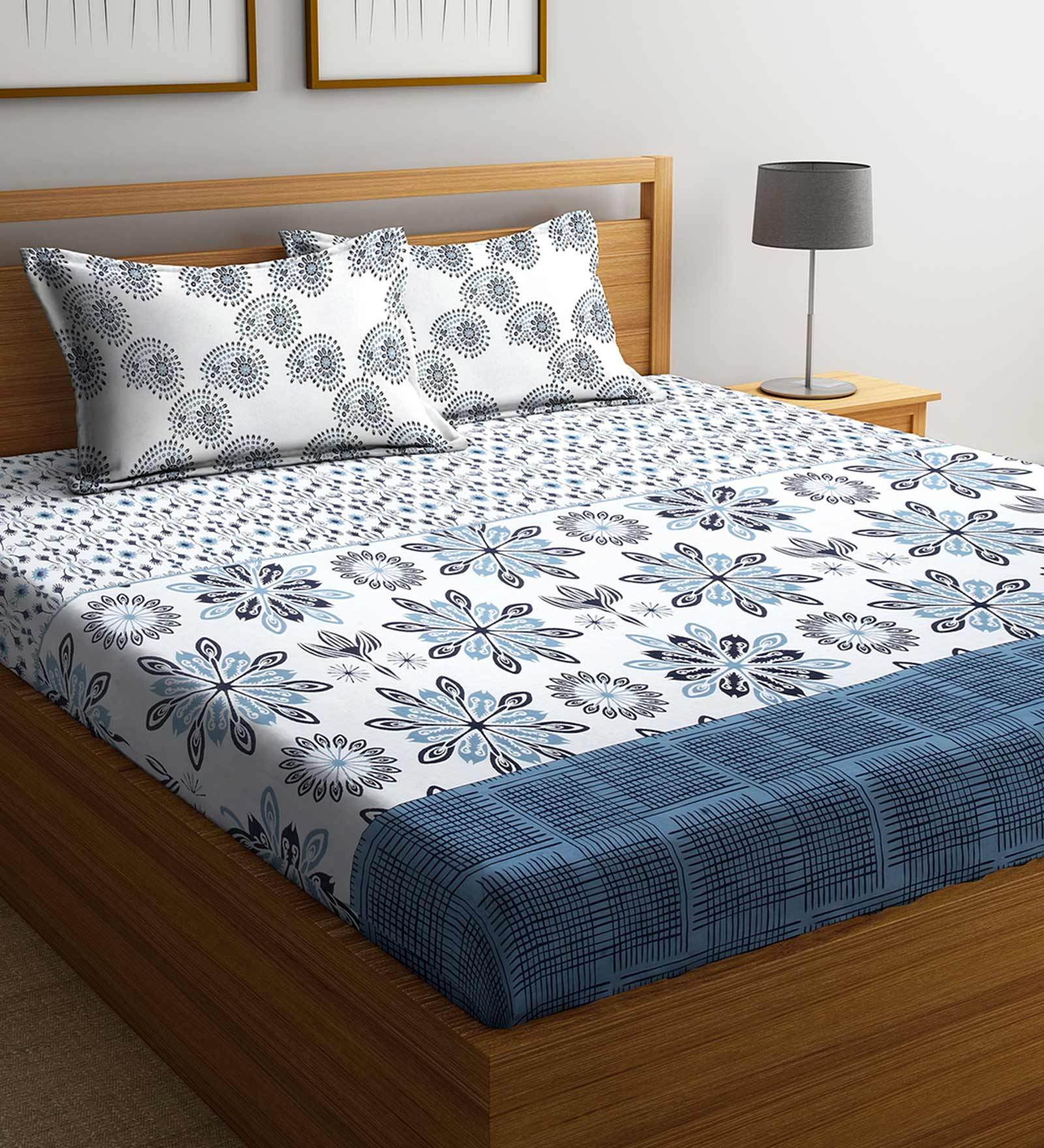 Buy Cotton 210 TC King Size Bedsheet with 2 Pillow Covers by Klotthe at 48 OFF by Klotthe