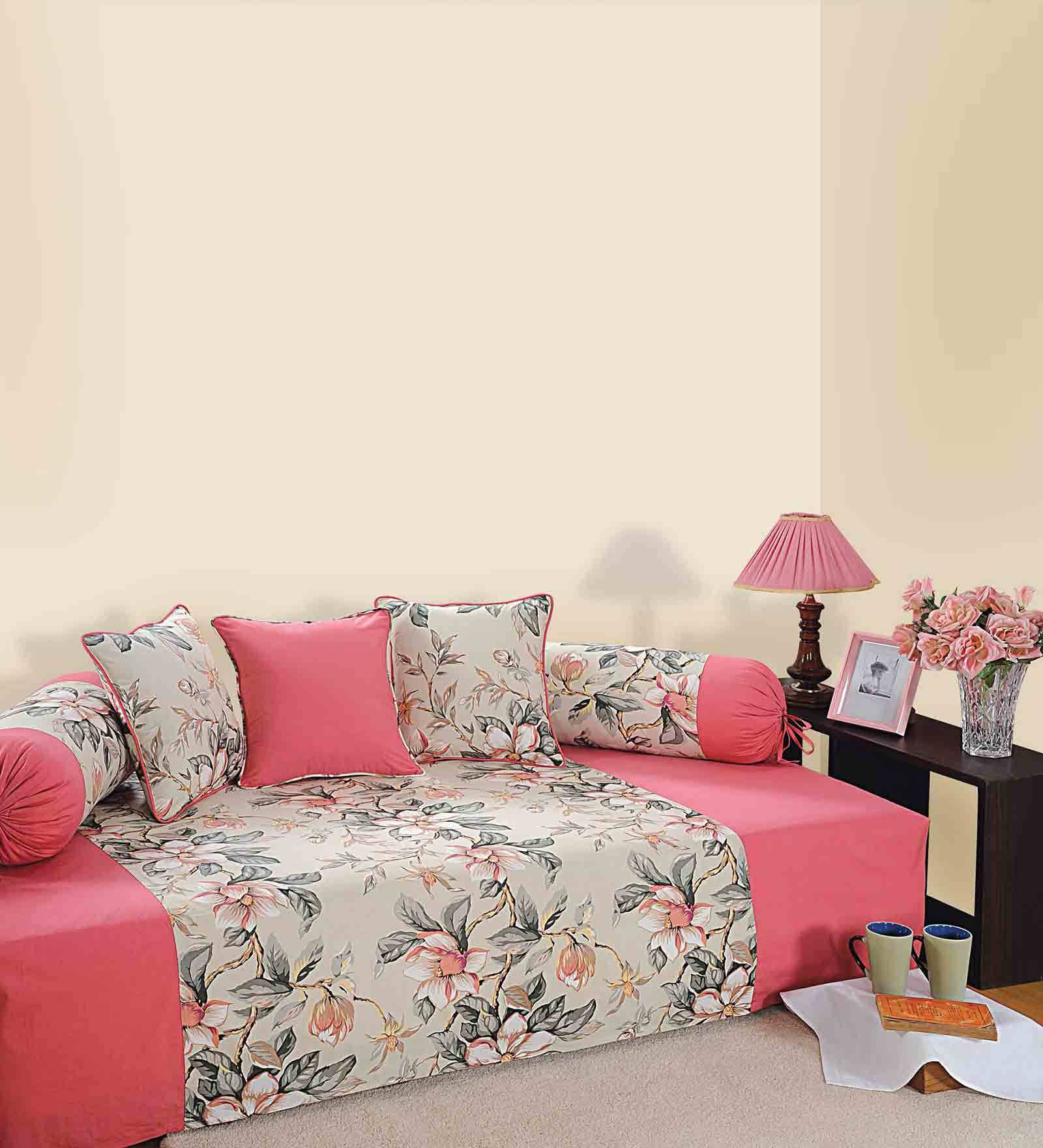 Cotton 240 TC 6 Piece Diwan Set