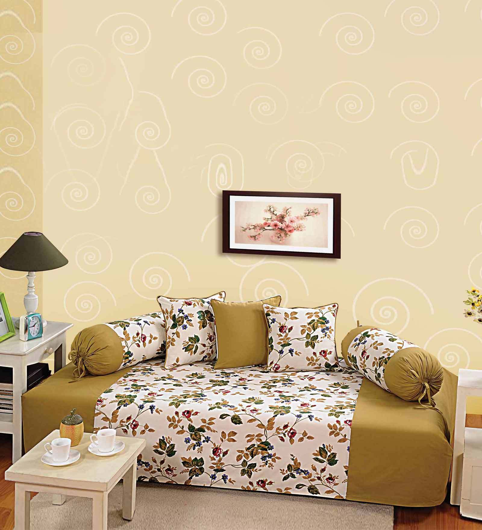 Multicolor Patterned 240 TC Cotton Blend (Set of 6) Diwan Sets