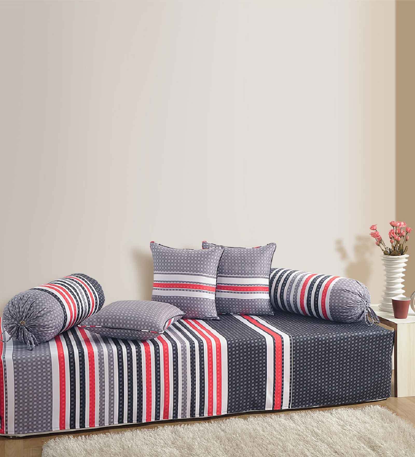 Buy Multicolor Patterned 250 TC Cotton (Set of 6) Diwan Sets by Swayam ...