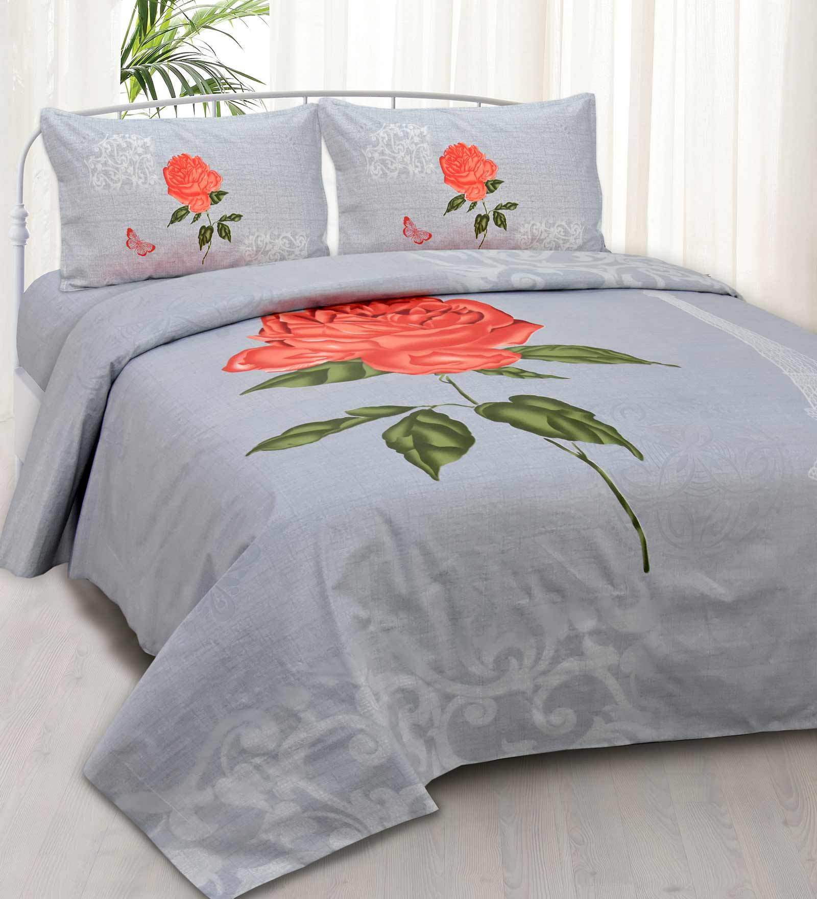 Cotton 260 TC Double Bedsheet With 2 Pillow Covers