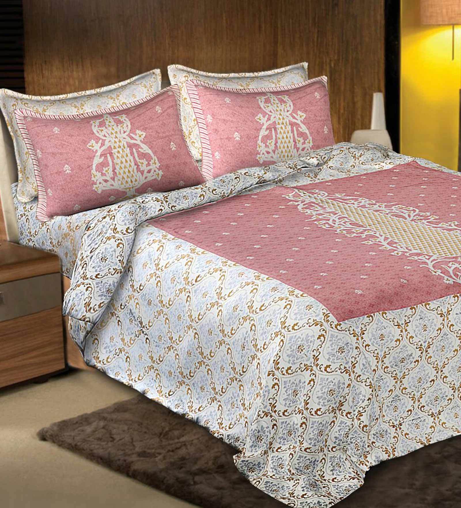 Buy Cotton 280TC Double Bedsheet with 2 Pillow Covers by Sleep Dove at
