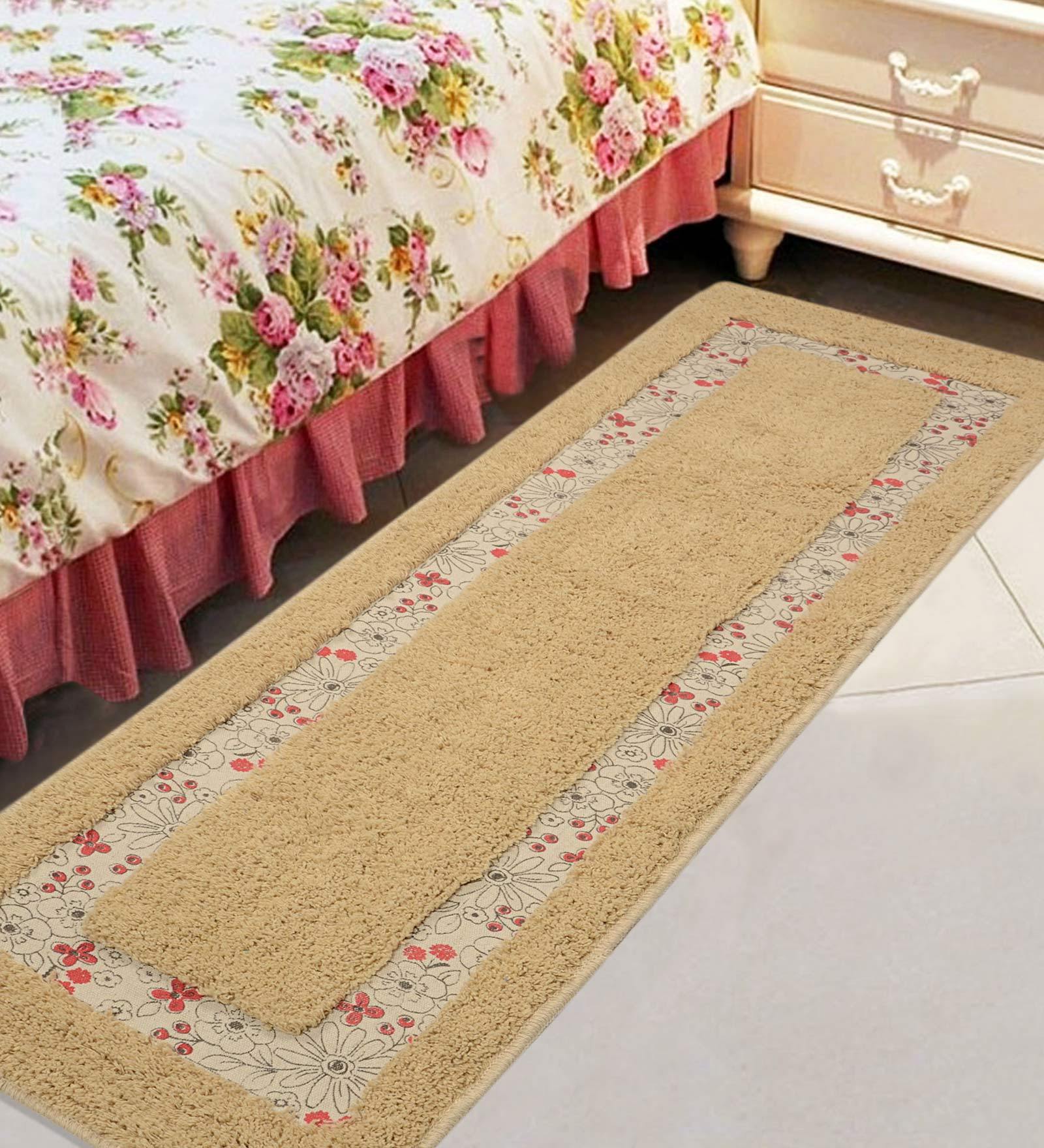 Beige Cotton 55 x 16 Inches Hand Tufted Floor Runner