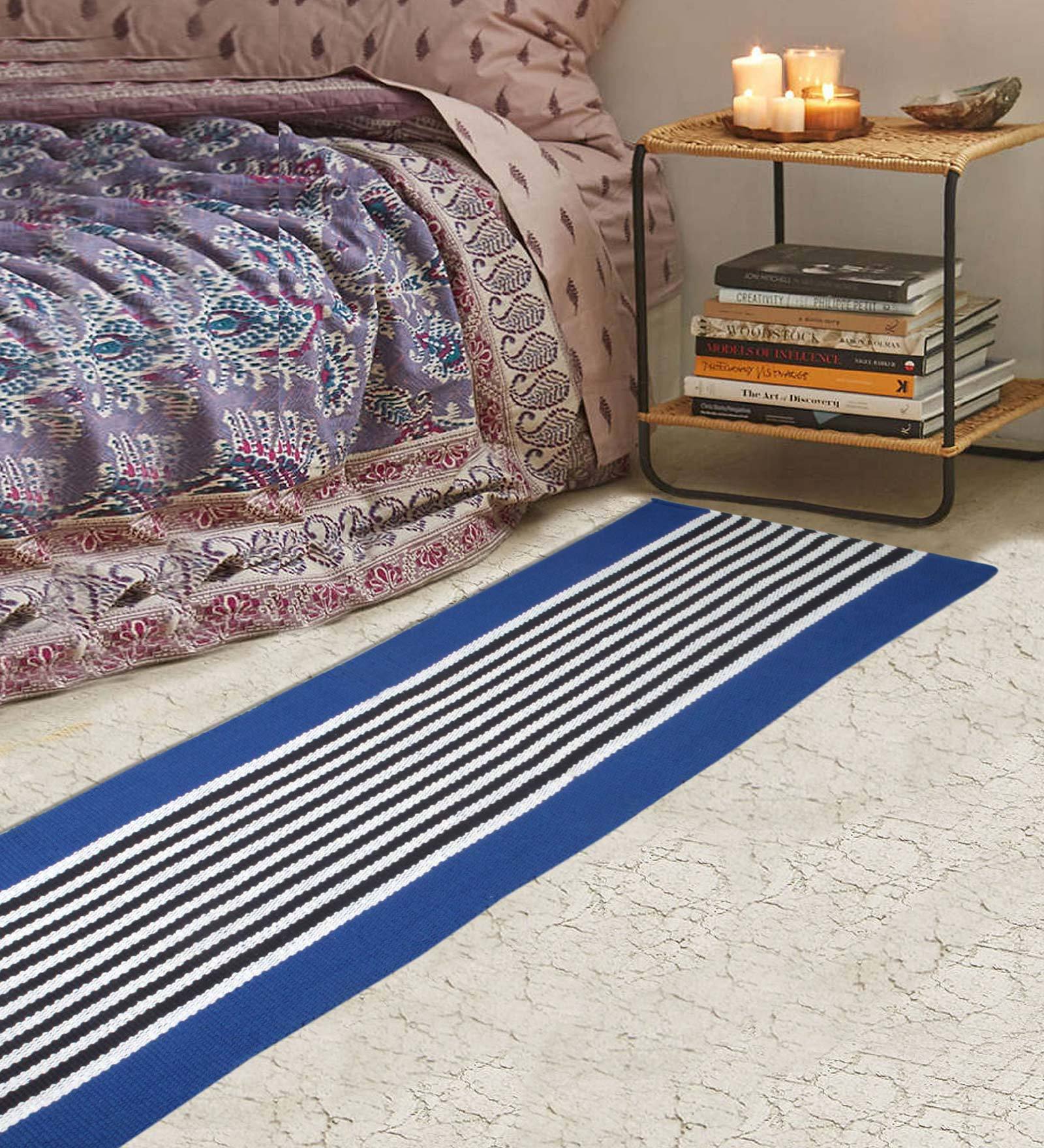 Abstract Pattern Cotton 6 x 2 Feet Hand Woven Bedside Runner