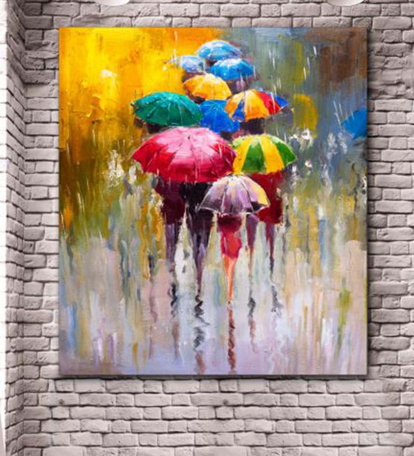 Cotton Canvas 48 x 1.5 x 60 Inch Art Rainy Day Framed Digital Art Print