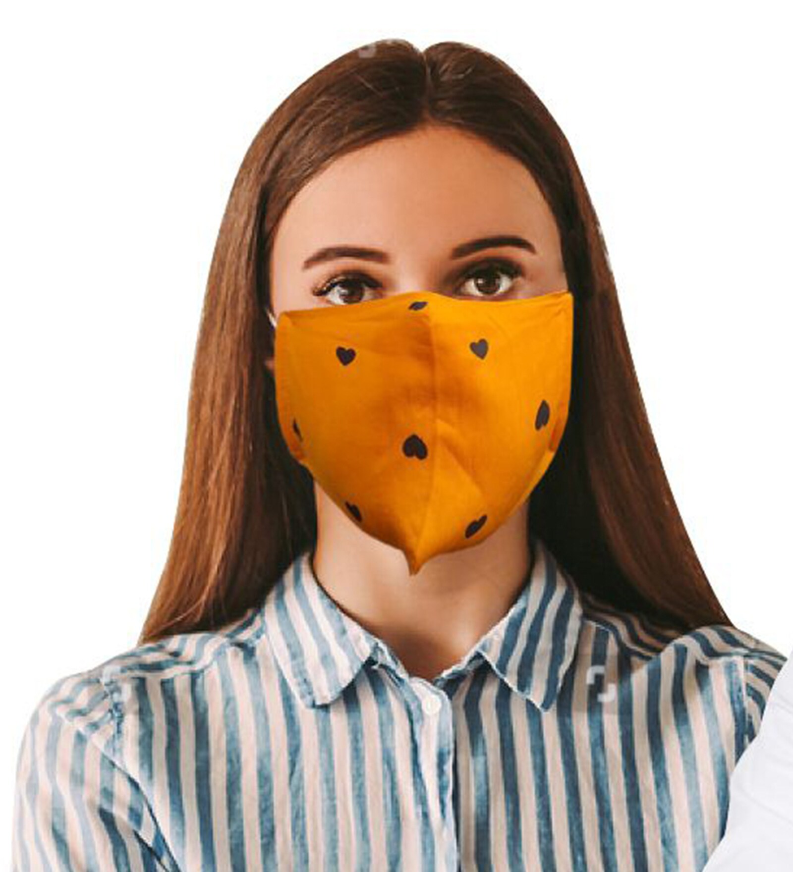 Buy Cotton Cloth Face Mask in Yellow Color by Nestroots Online Masks
