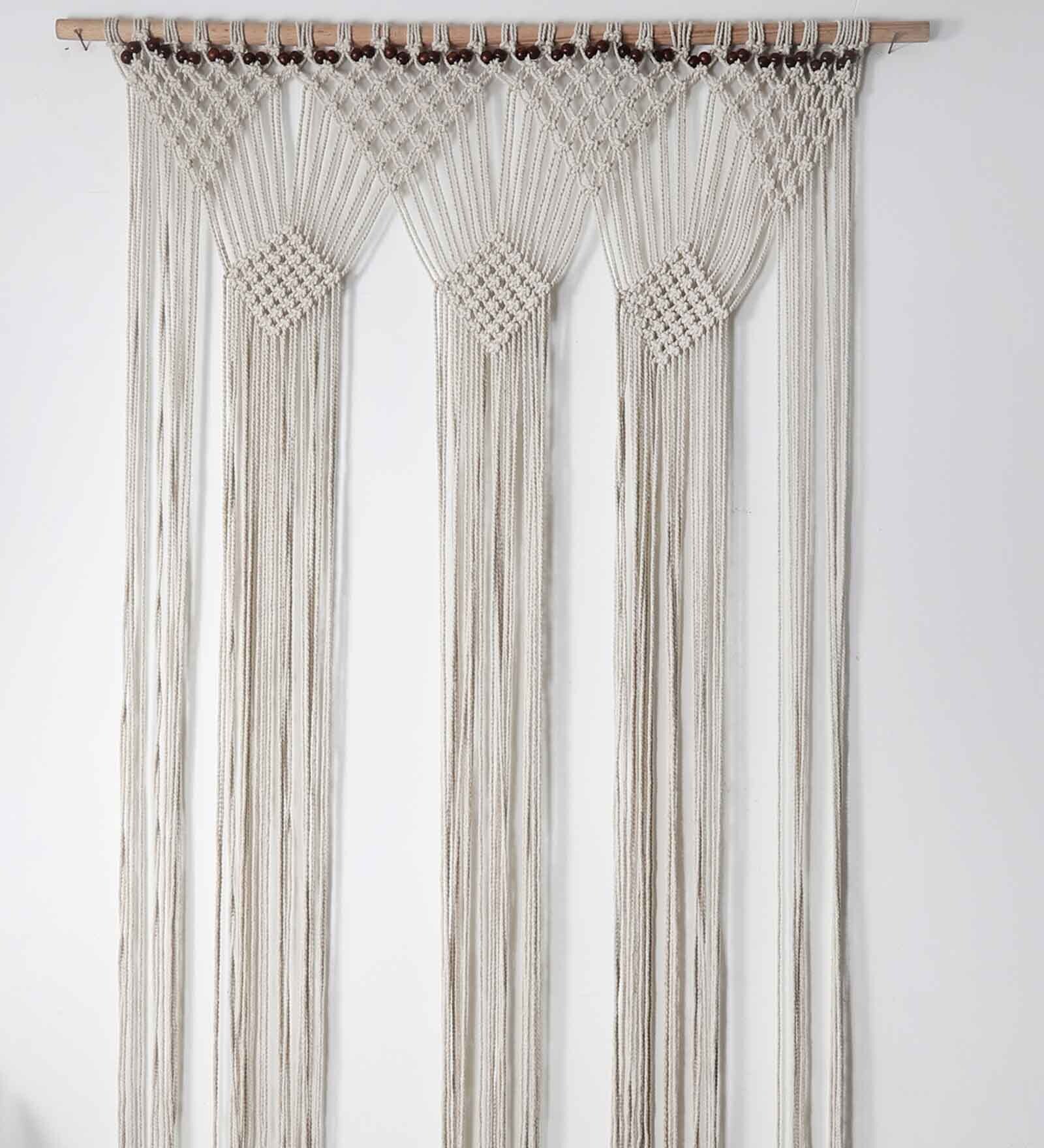 Cotton Macrame Off White Curtains