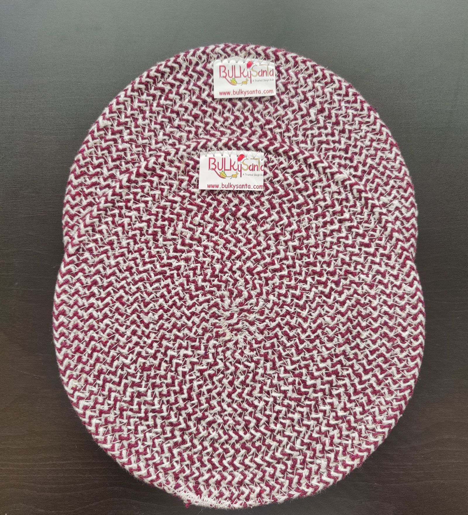 Maroon Cotton Round Shaped Dia 9 (Set of 2) Placemat