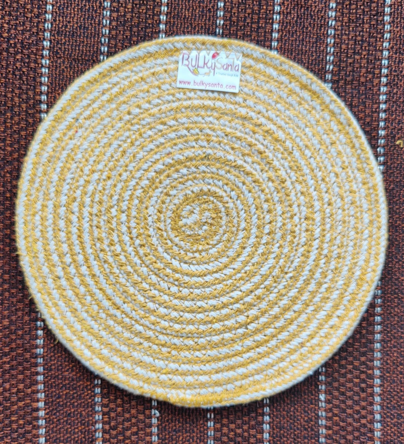 Yellow Cotton Round Shaped Dia 9 Placemat