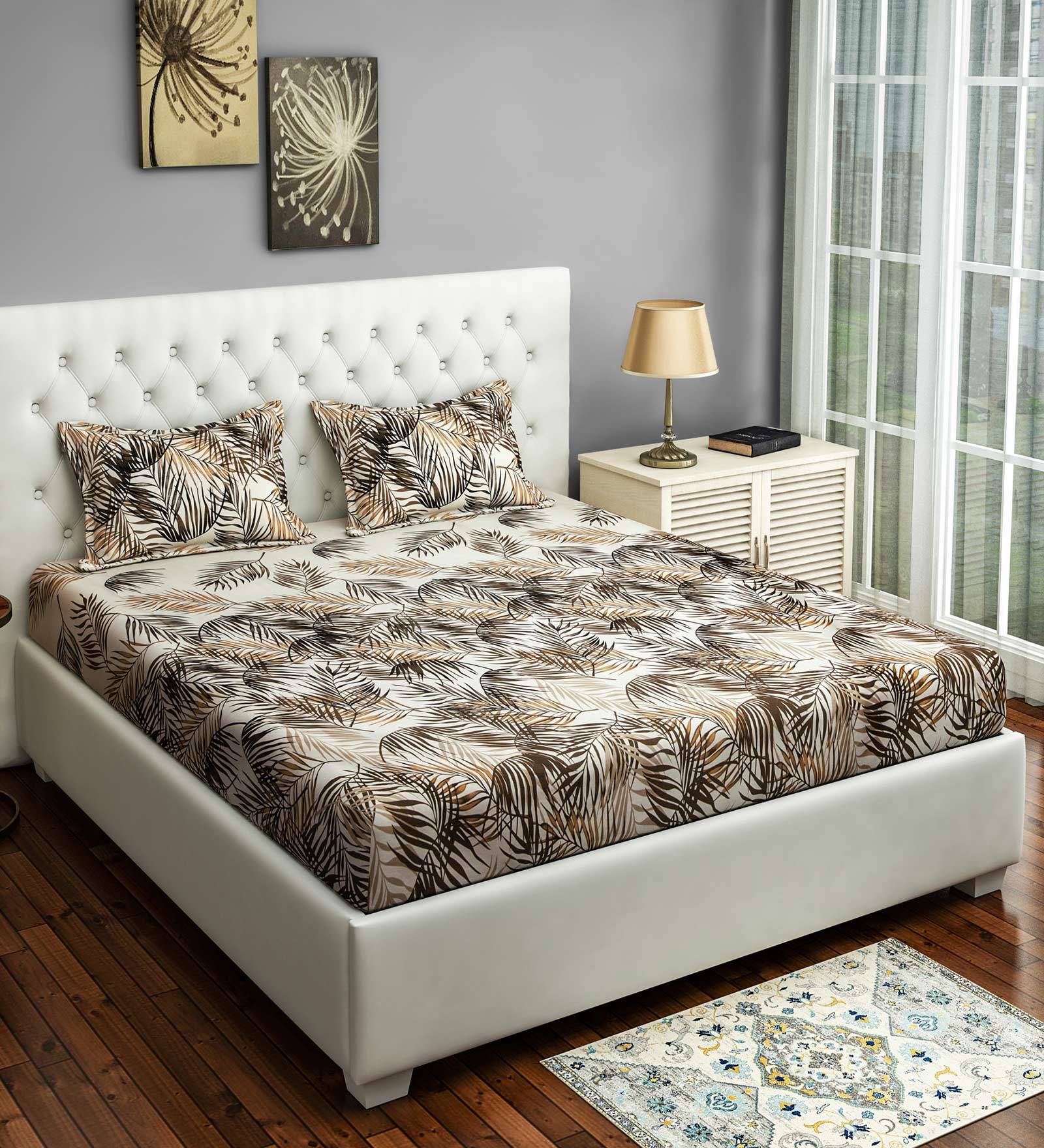 Sterlized Cotton 250TC Bacteria Free Double Bedsheet With 2 Pillow Covers