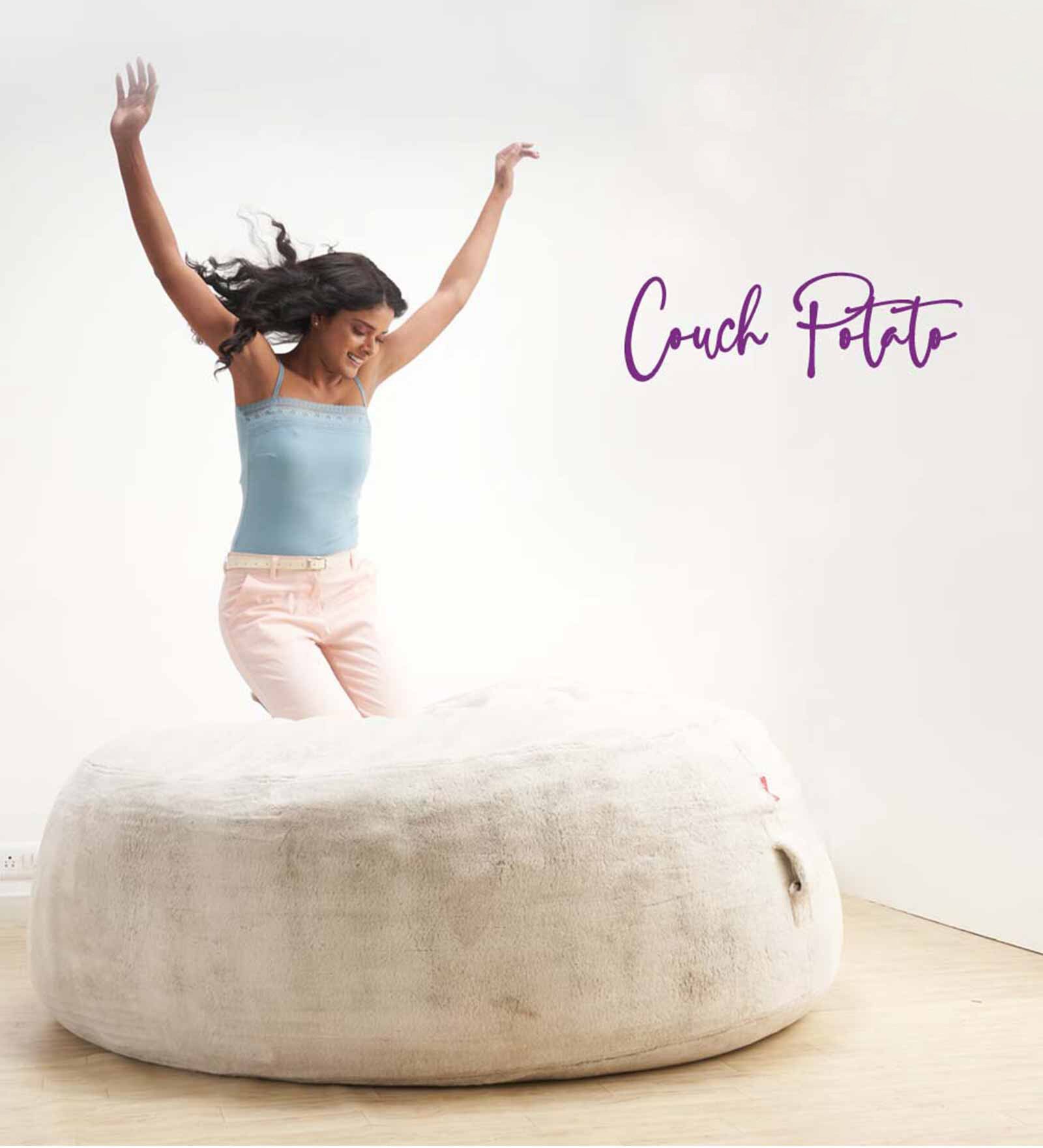 Couch Potato Lounger In Beige Colour