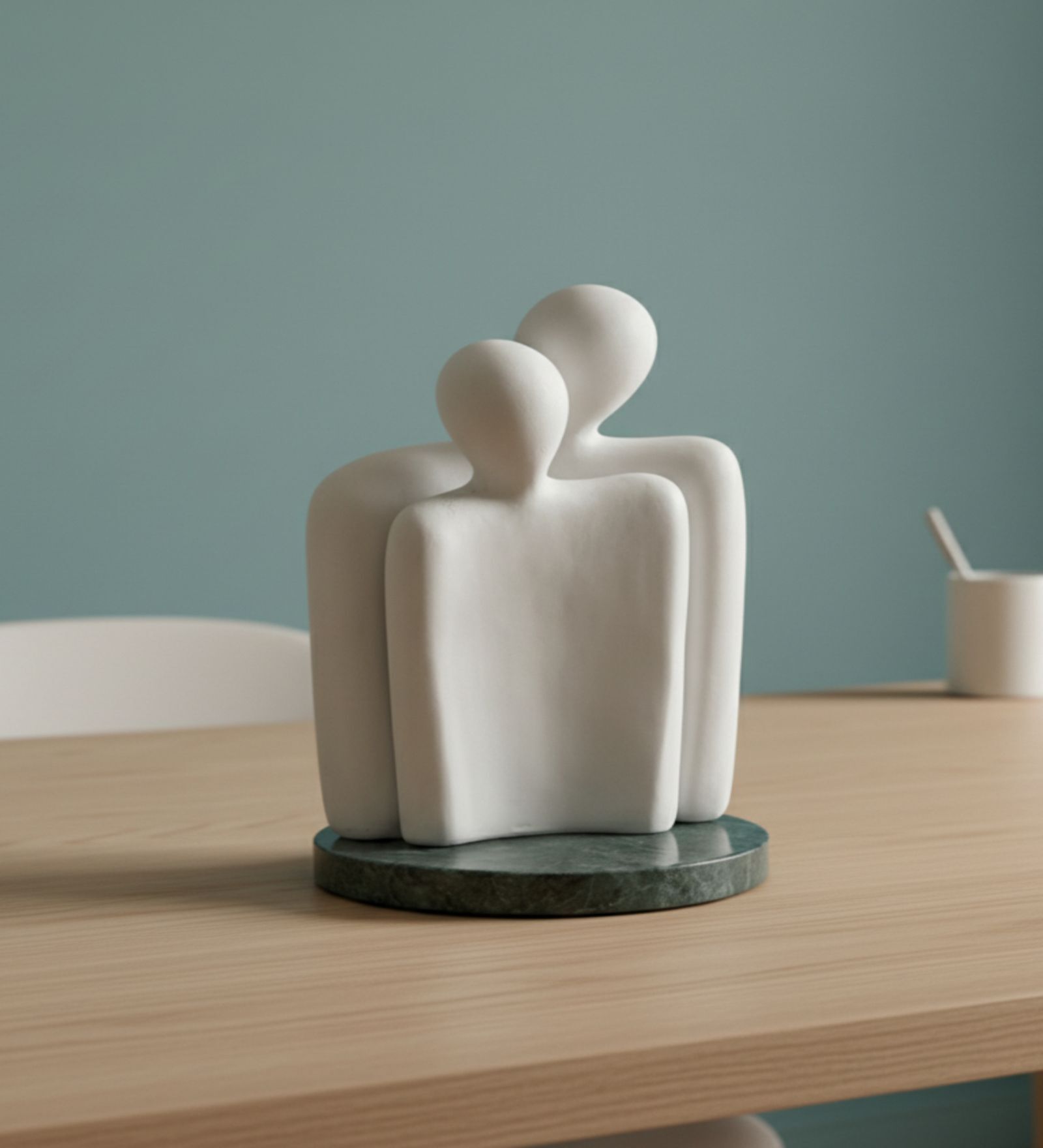 Couple Showpiece With Green Marble Base