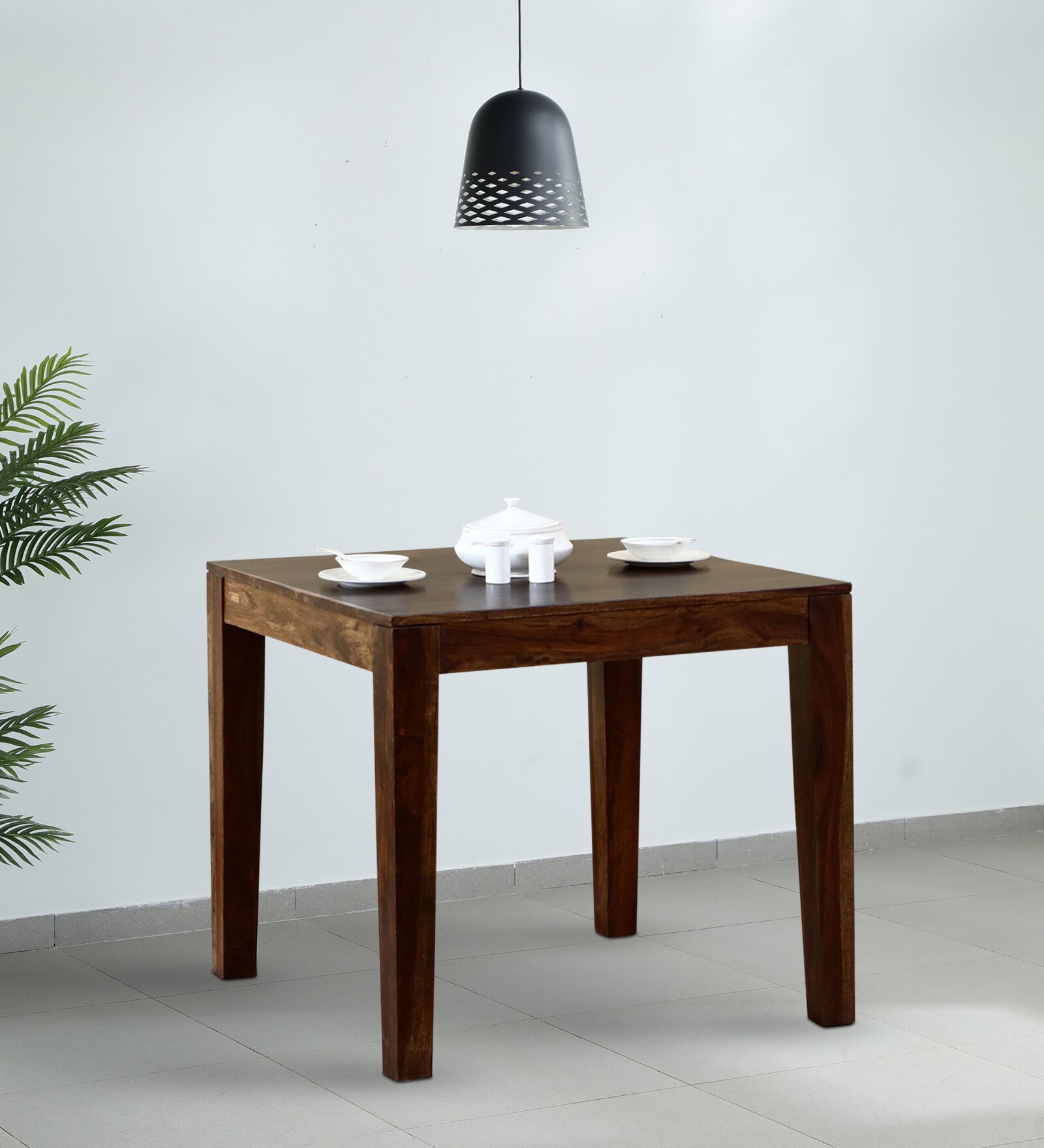 Cowal Sheesham Wood 2 Seater Dining Table In Provincial Teak Finish