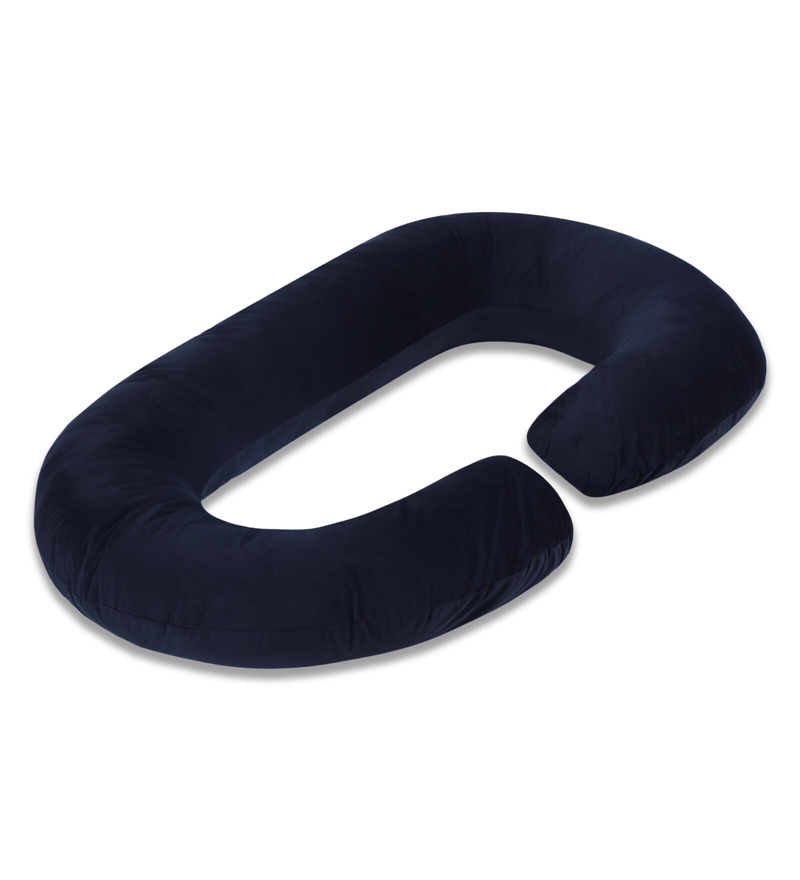 Cozy C-Shape Velvet Mircrofibre Pregnancy Pillow With Detachable Zipper Pillow In Black Colour