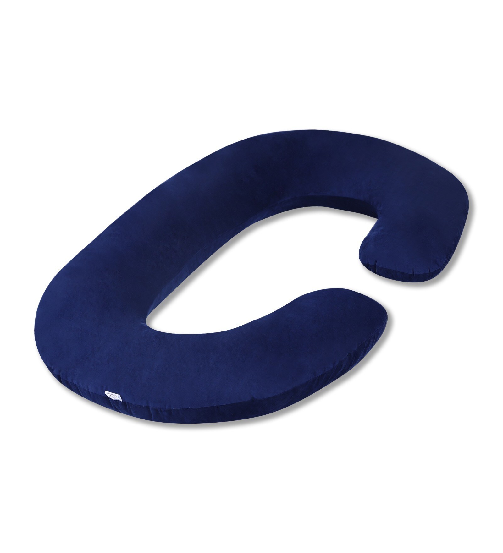 Cozy C-Shape Velvet Mircrofibre Pregnancy Pillow With Detachable Zipper Pillow In Blue Colour