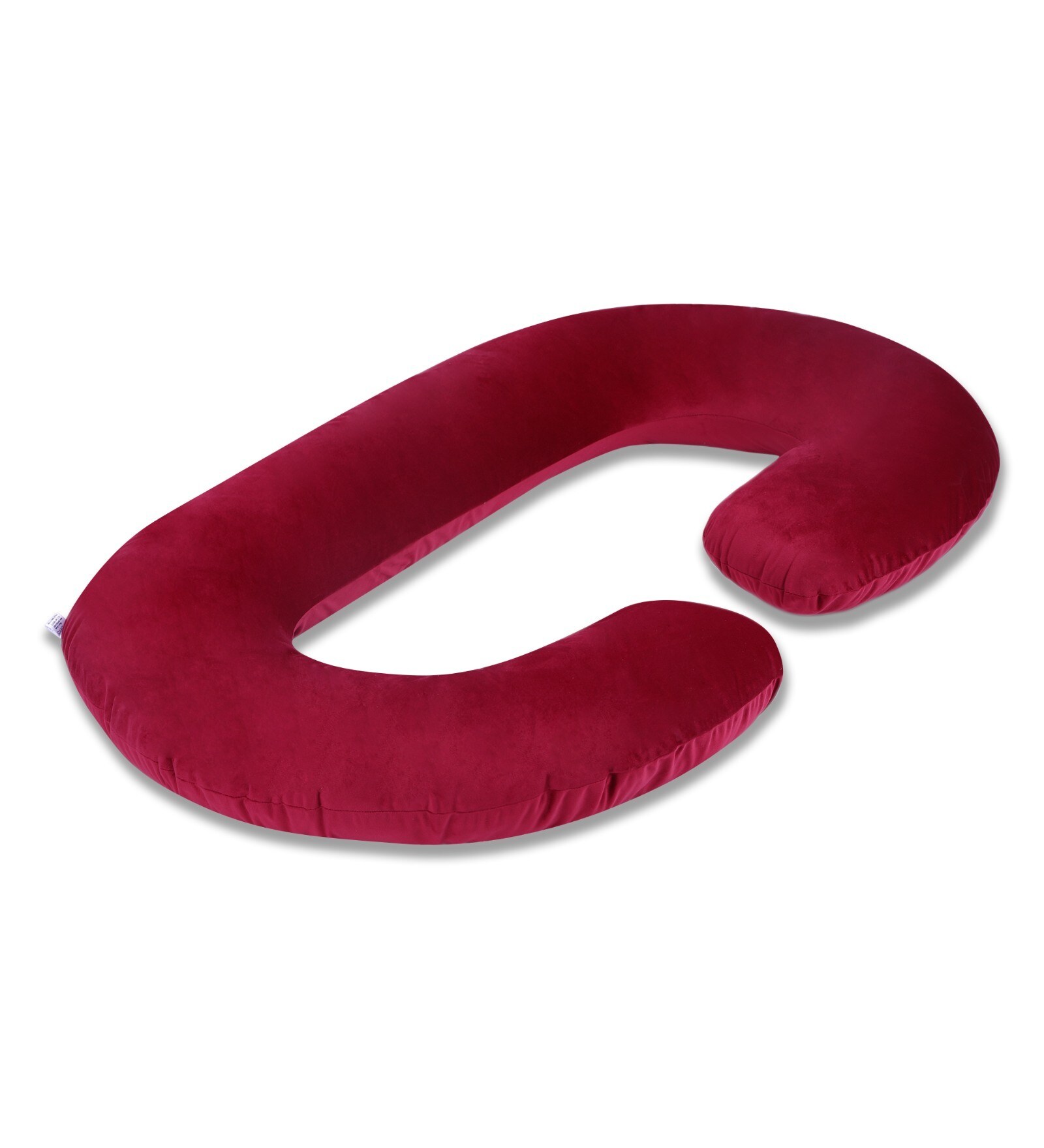 Cozy C-Shape Velvet Mircrofibre Pregnancy Pillow With Detachable Zipper Pillow In Red Colour