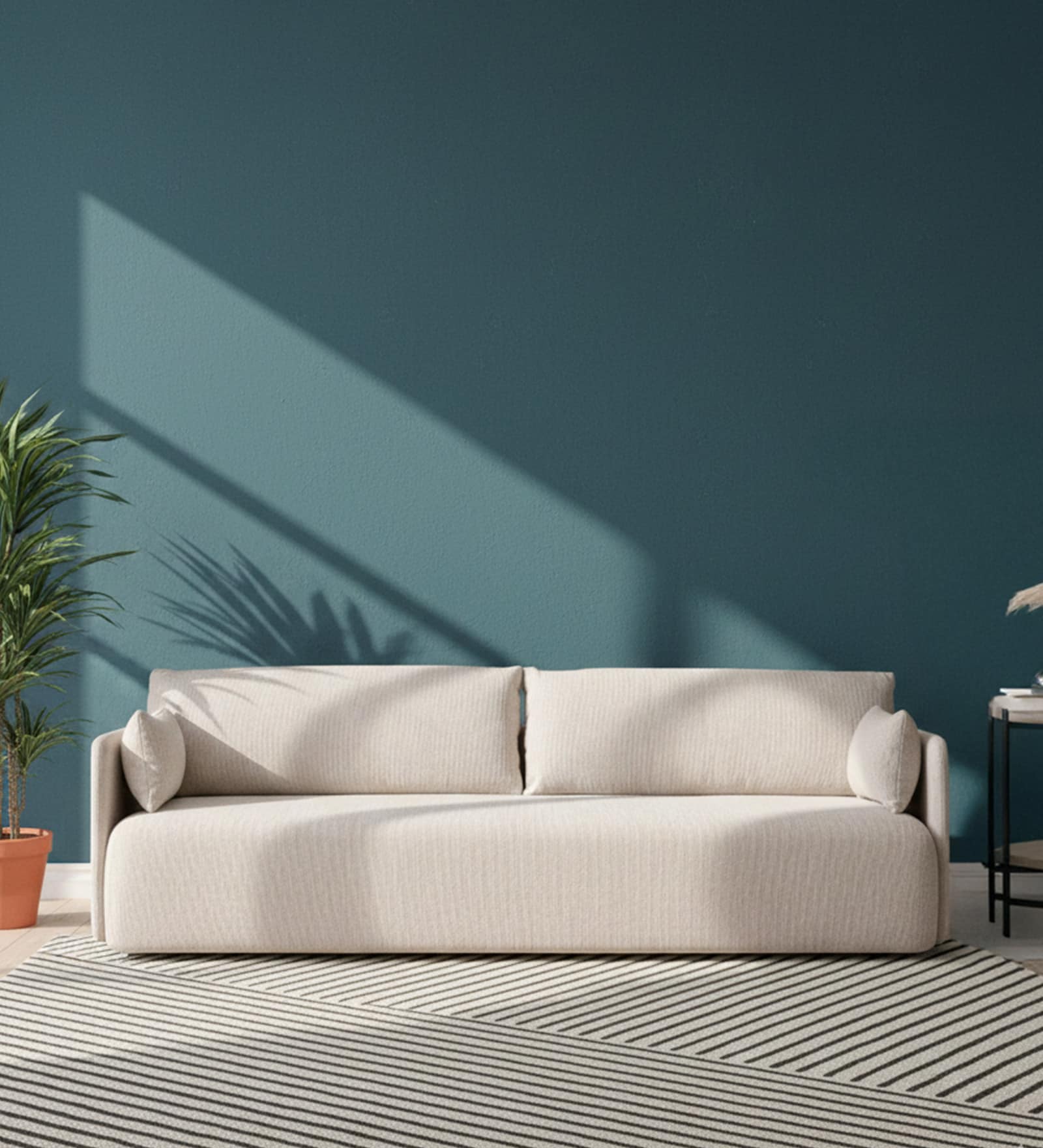 Cozy Chic Boucle 3 Seater Sofa In Cream Colour Cozy Chic Boucle 3 Seater Sofa In Cream Colour