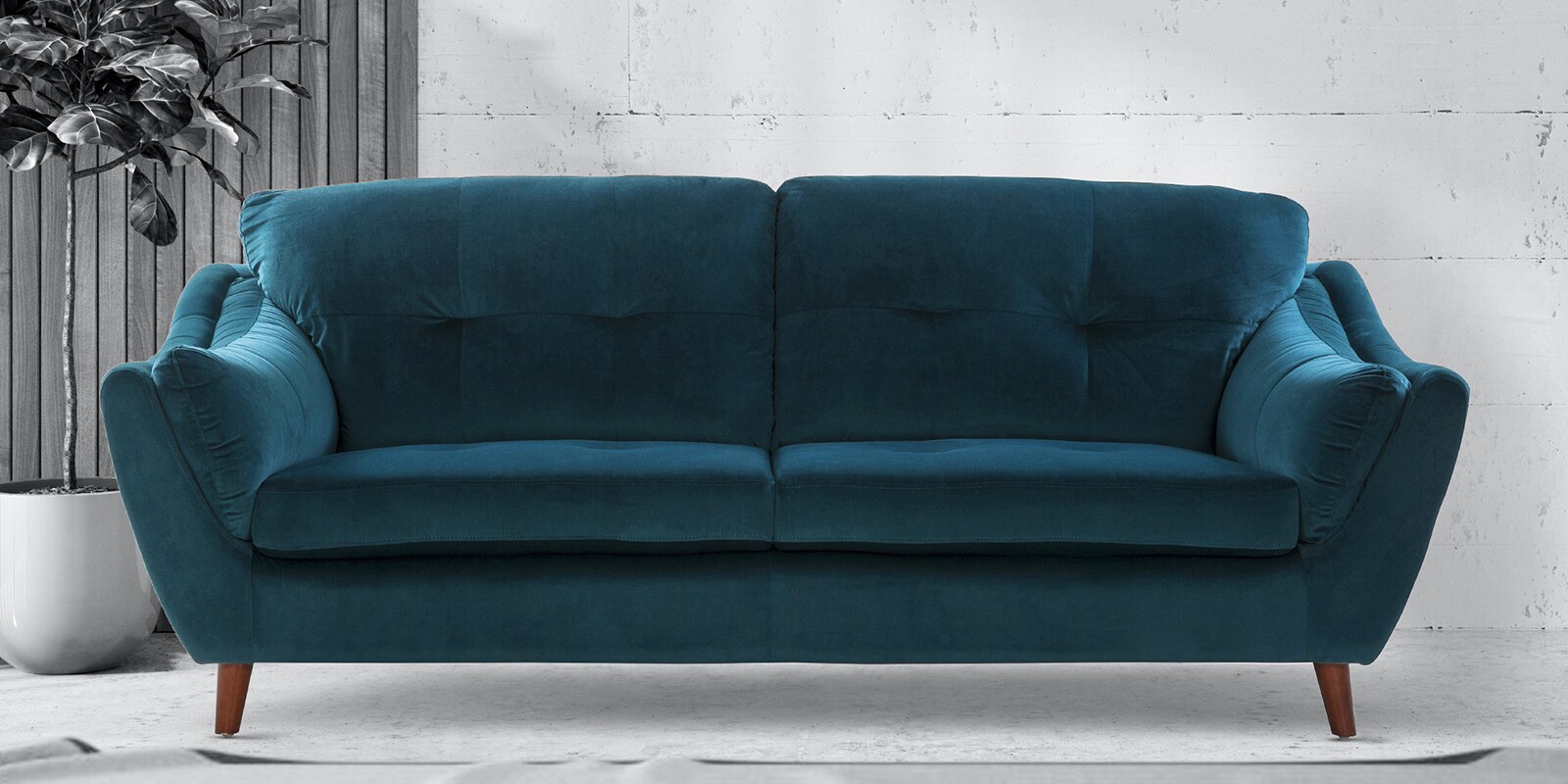 Colorado Velvet 3 Seater Sofa in Bottle Green Colour