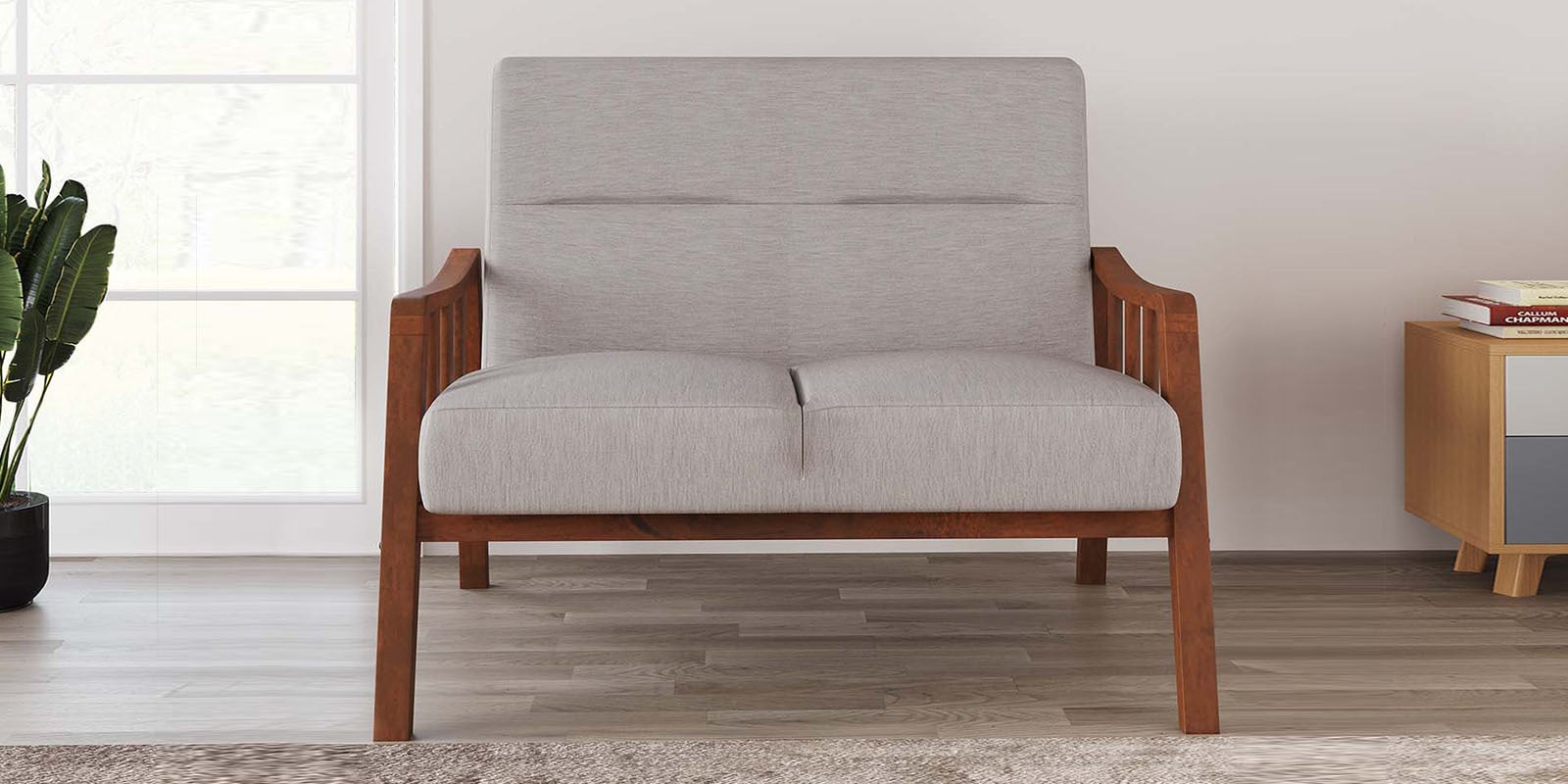 Conolly Fabric 2 Seater Sofa In Brown Colour