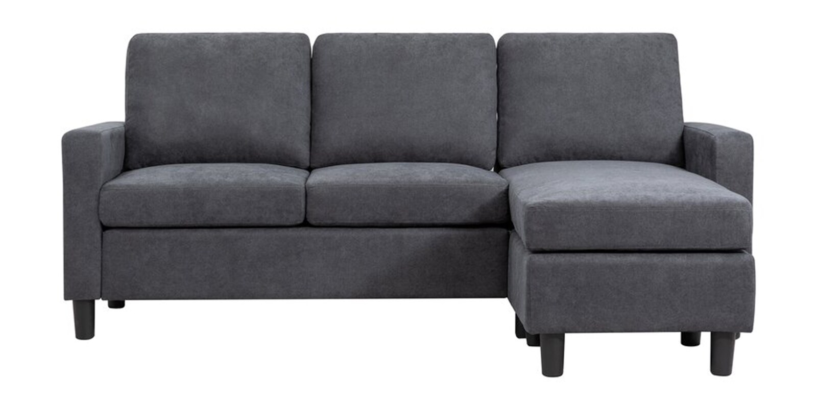 Buy Corby Fabric 3 Seater Sofa in Dark Grey Colour with Ottoman at 15