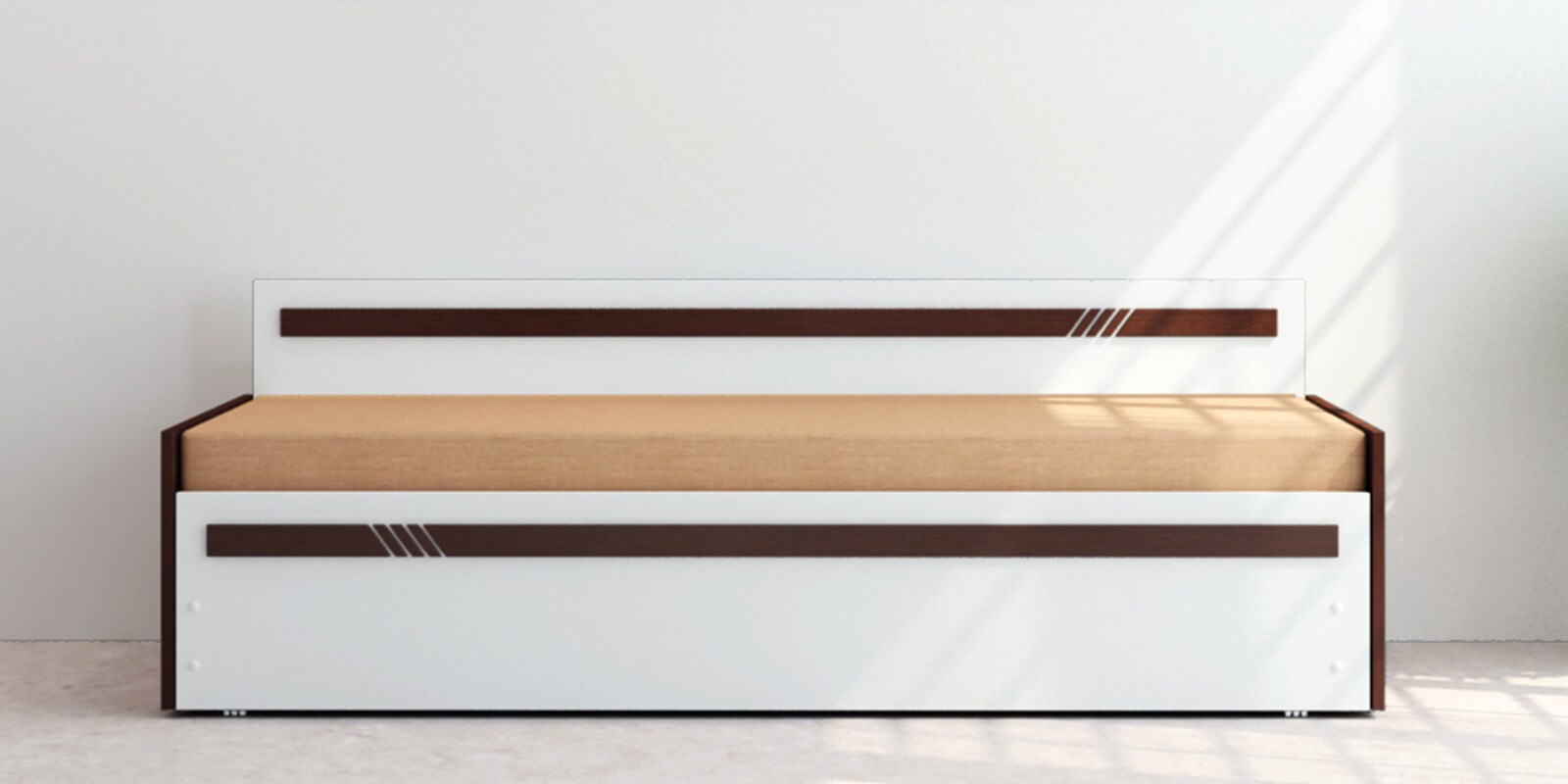 Buy Corby PullOut Sofa Cum Bed with Storage & Mattress in Wenge Finish