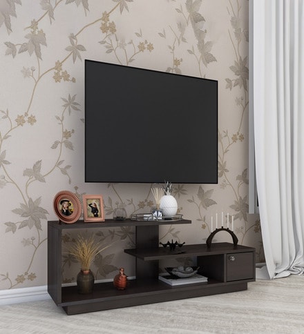 Buy Colt TV Shelf in Dark Walnut Finish by HomeTown Online - TV Shelves -  Entertainment Units - Furniture - Pepperfry Product