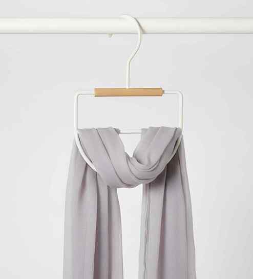 Coated Metal Tie and Scarf Hanger with Rotating Hook, Space-Saving Design