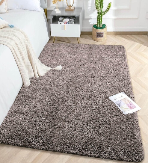 luxe home international Cocoa Solid Microfiber 4 X 6 Feet Tufted Carpet-picture-23