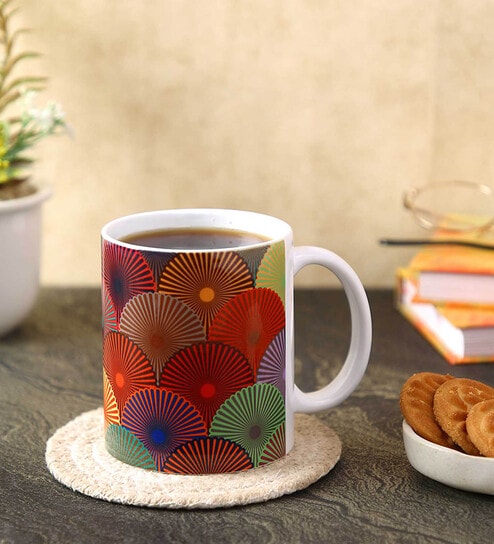 Coffee Mug With Multicolor Shell Print