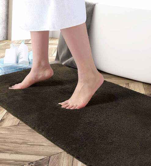 Browne Solid Microfibre 36x24 Inches AntiSkid Bath Mat by Luxe Home International