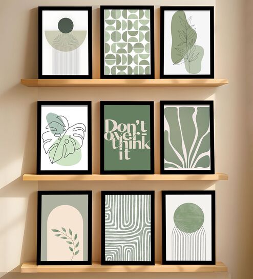 Green Botanical Wall Art Framed Set of 9-image-16