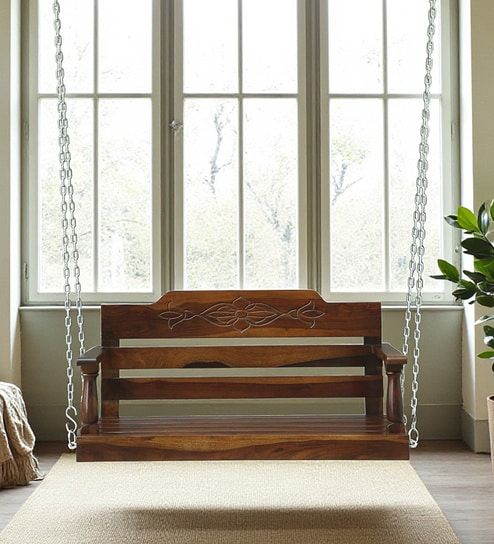 Coimbra Sheesham Wood Swing In In Provincial Teak Finish