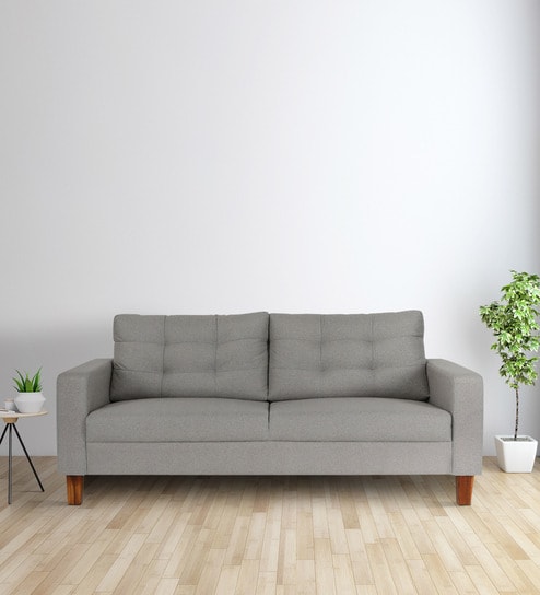 Cologne Fabric 3 Seater Sofa in Grey Colour