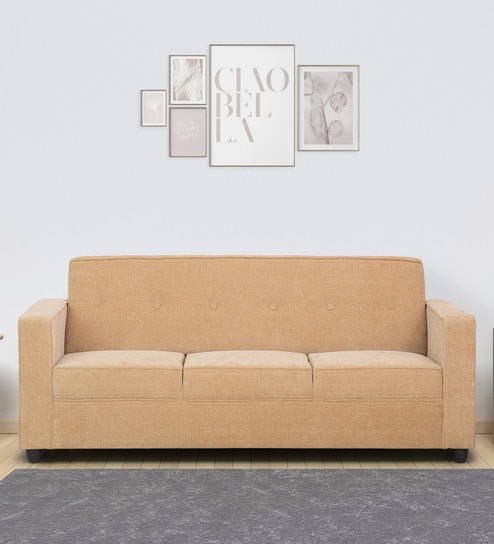 Affan 3 Seater Sofa in Beige Colour