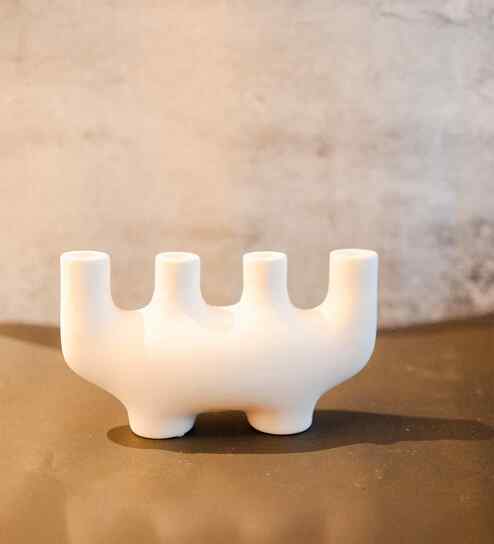 Color Mud White Creative Candle Stand