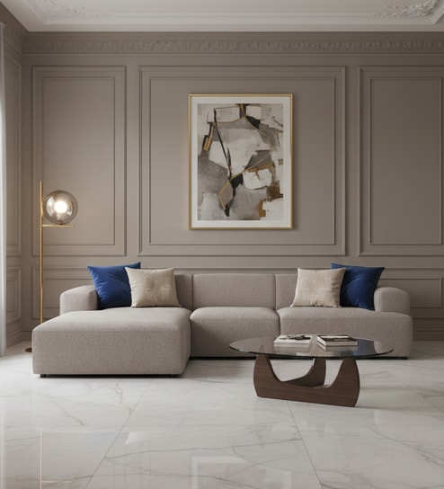 Comfort Haven 3 Seater RHS L Shaped Sofa In Mouse Grey Color